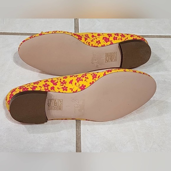 J.‎ Crew Kiki Yellow Neon Saffron Briar Floral Bouquet Ballet Flat Shoes 6 - Picture 9 of 9